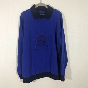 Escada‎ Sport Royal & Black Embroidered Sweatshirt